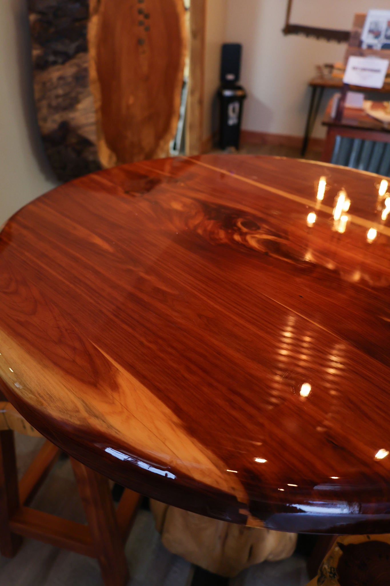 Cedar High Top Table with Log Base - #30