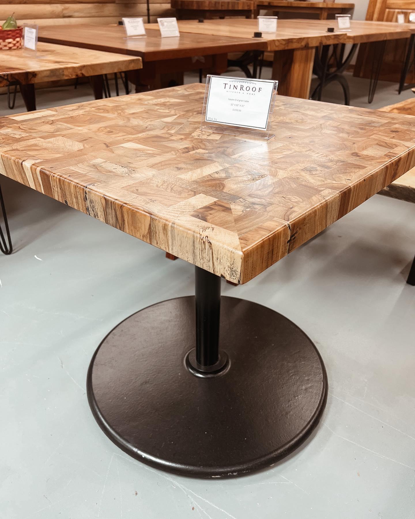 Square End Grain Table - Tin Roof Kitchen & Home