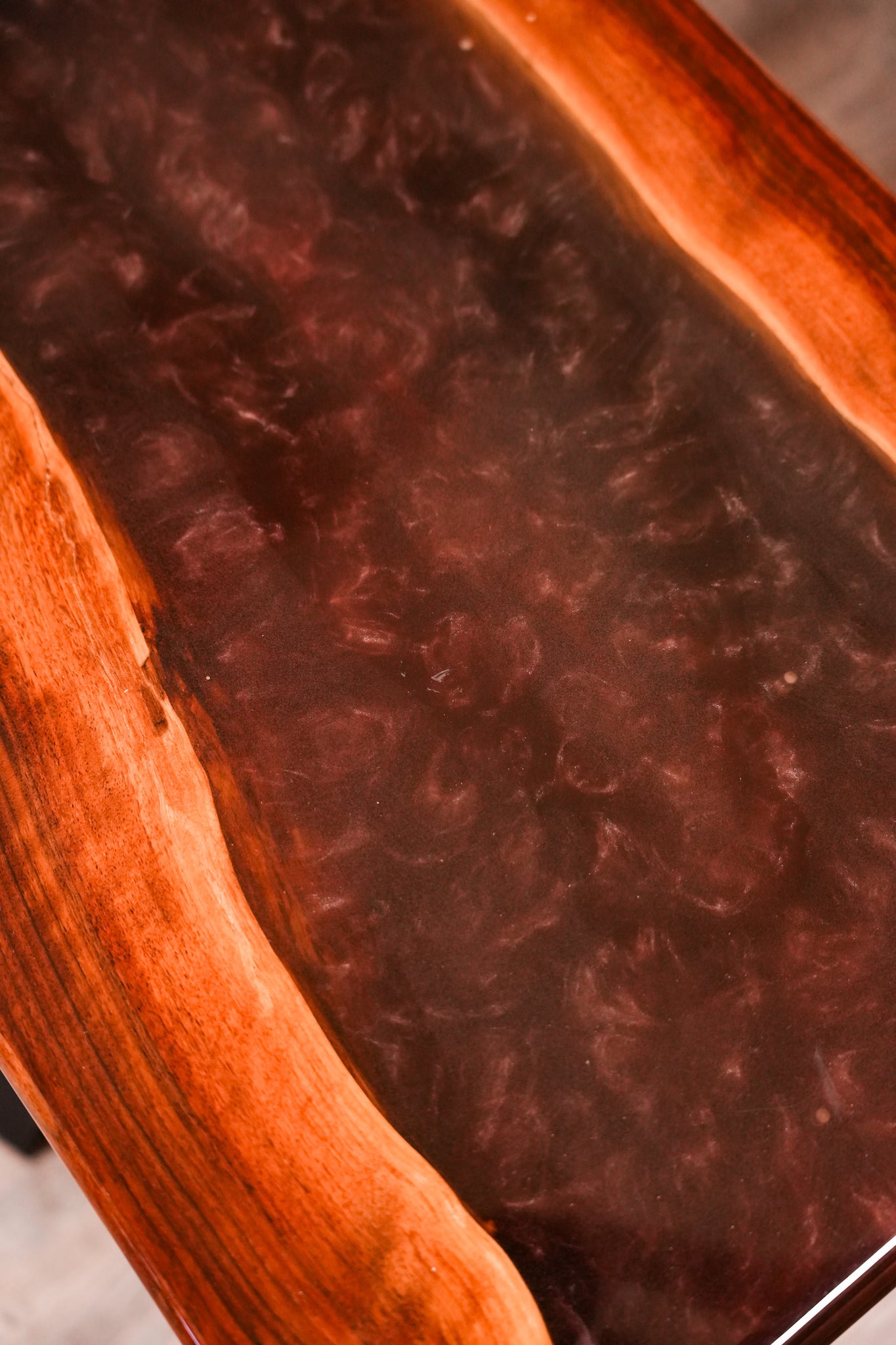 Walnut Coffee Table With Brown Epoxy Inlay