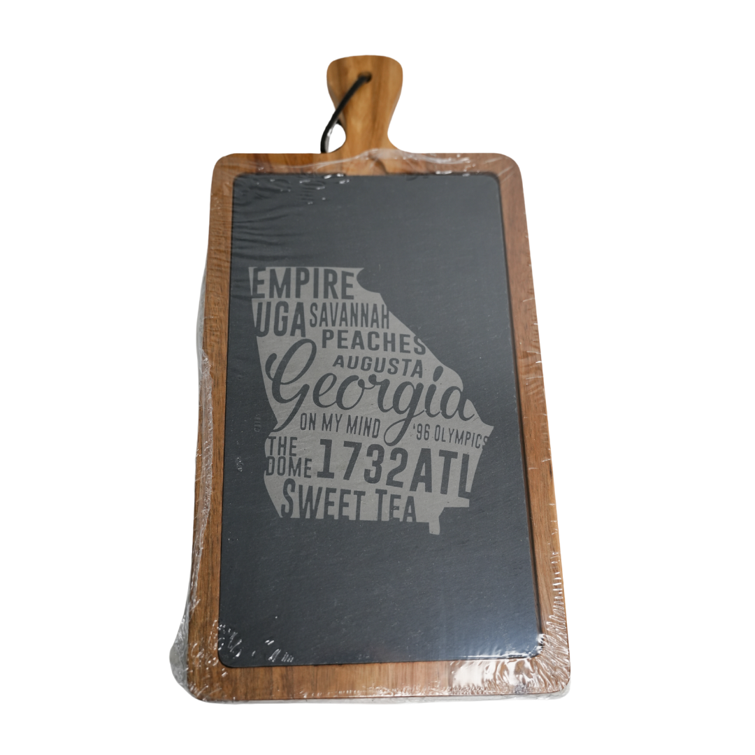 State Pride Acacia & Slate Board