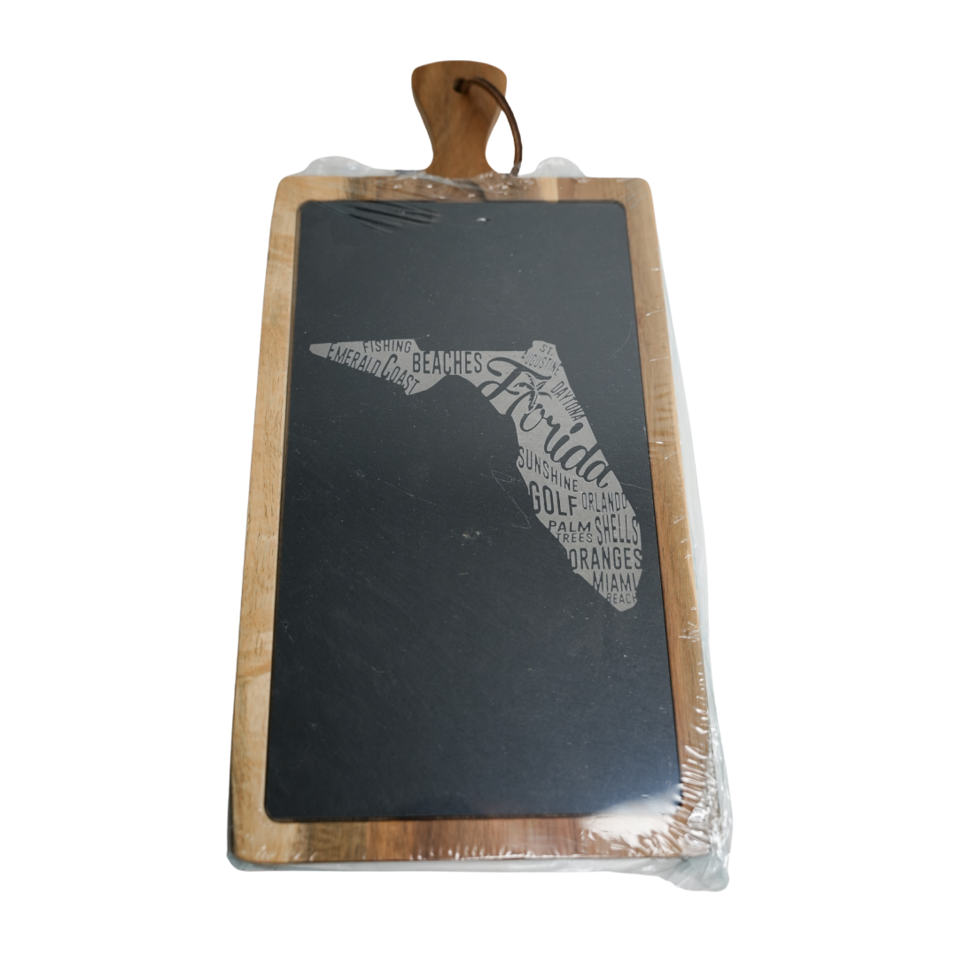 State Pride Acacia & Slate Board