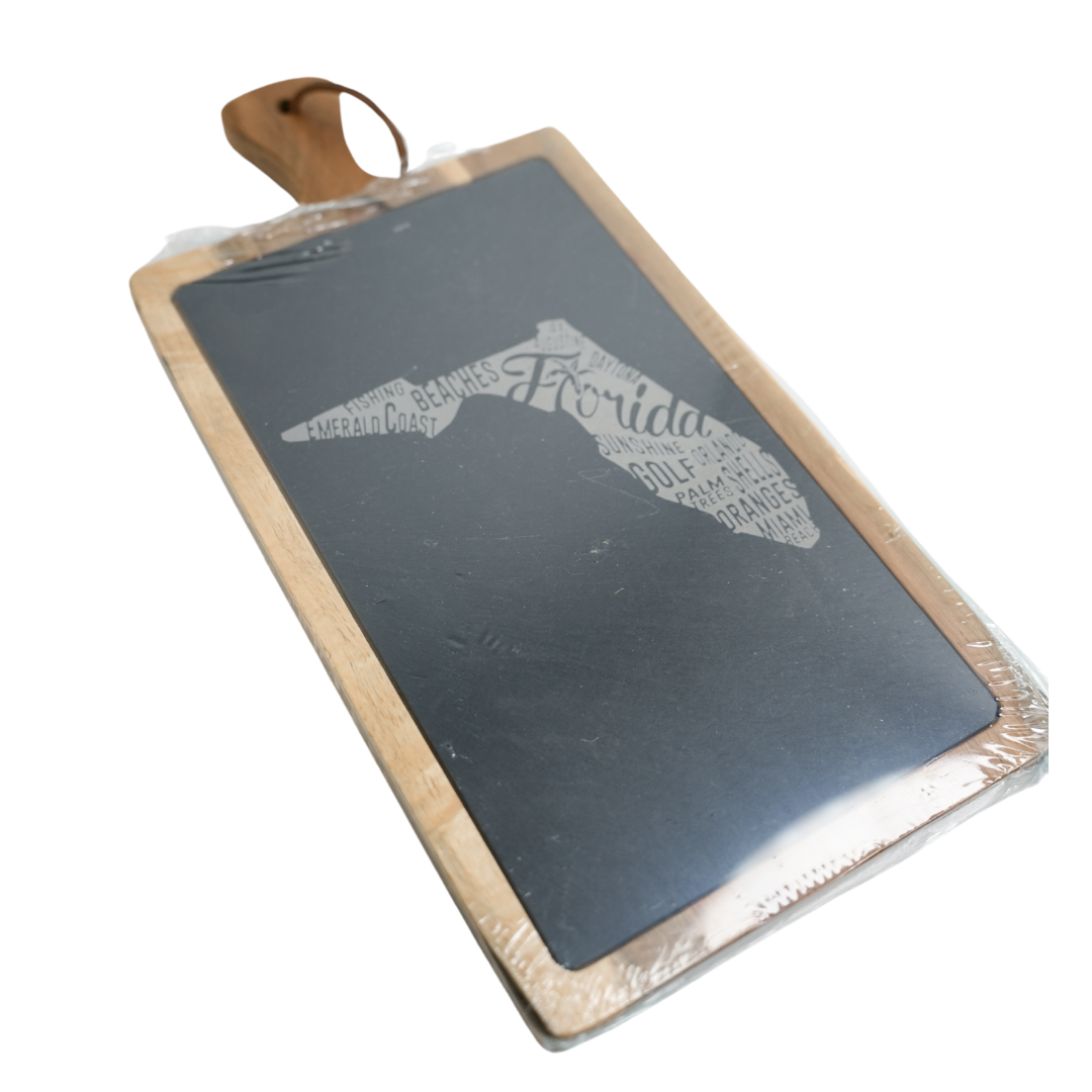 State Pride Acacia & Slate Board