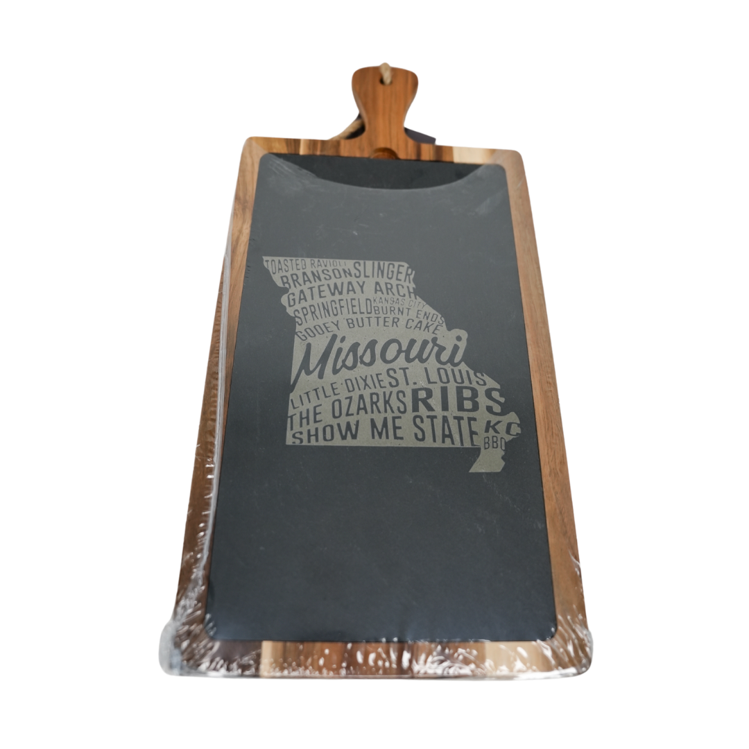State Pride Acacia & Slate Board