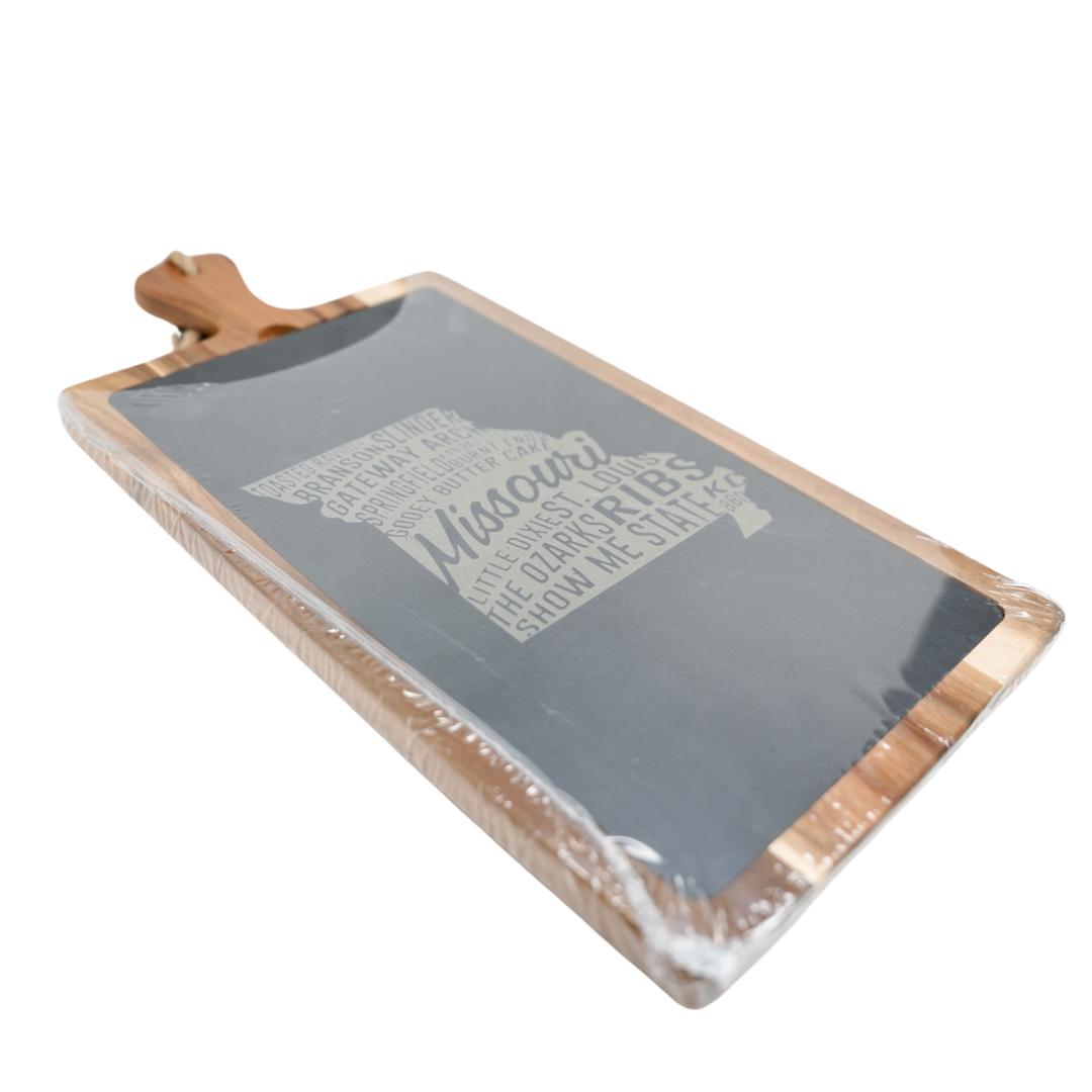 State Pride Acacia & Slate Board
