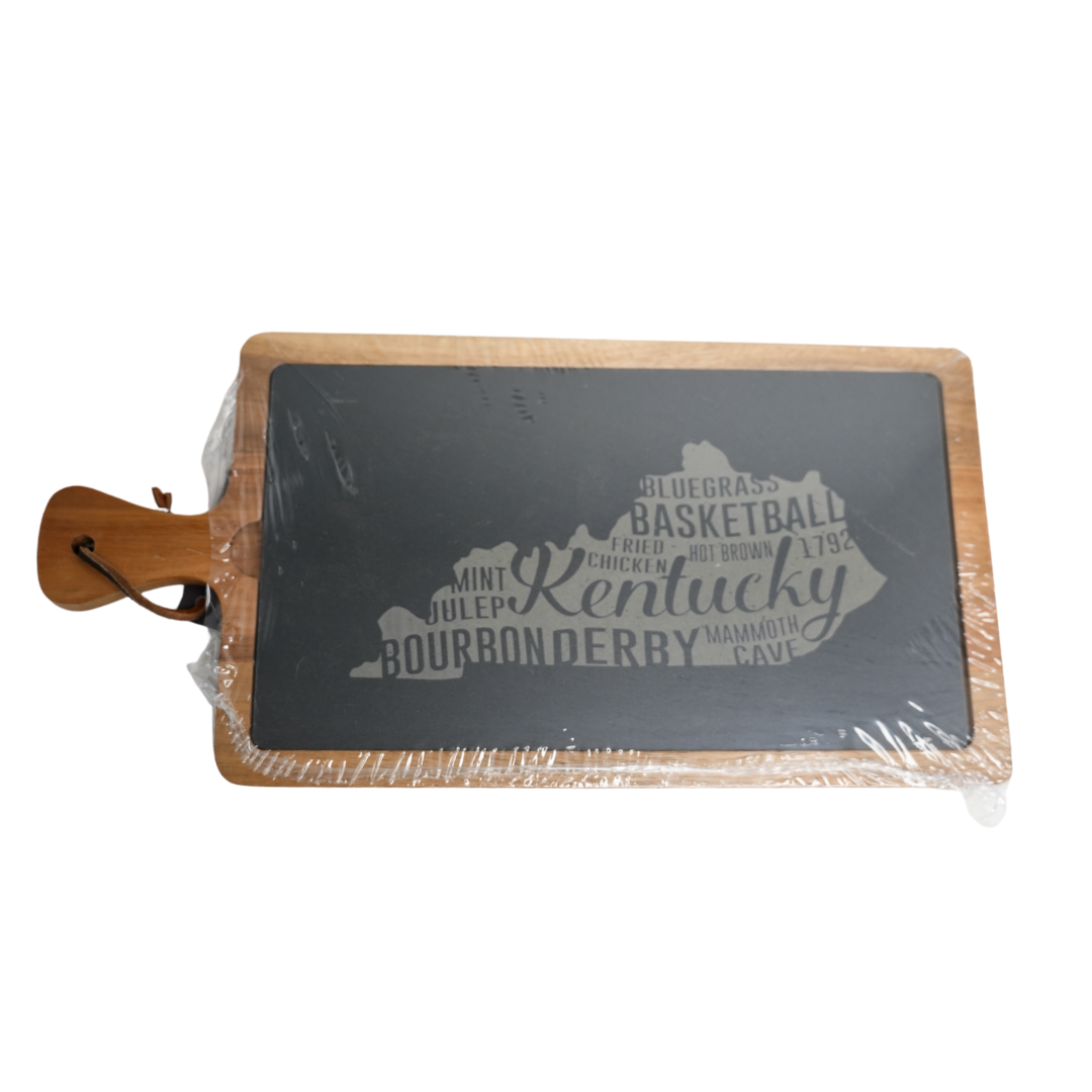 State Pride Acacia & Slate Board