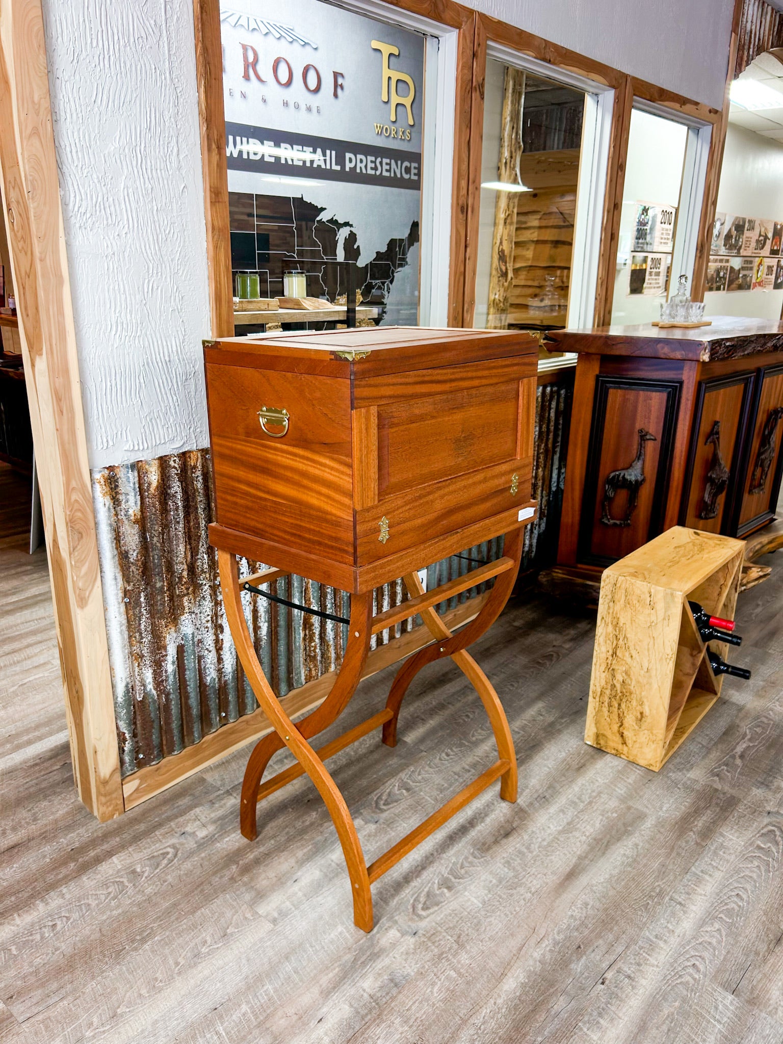 Portable African Mahogany Bar