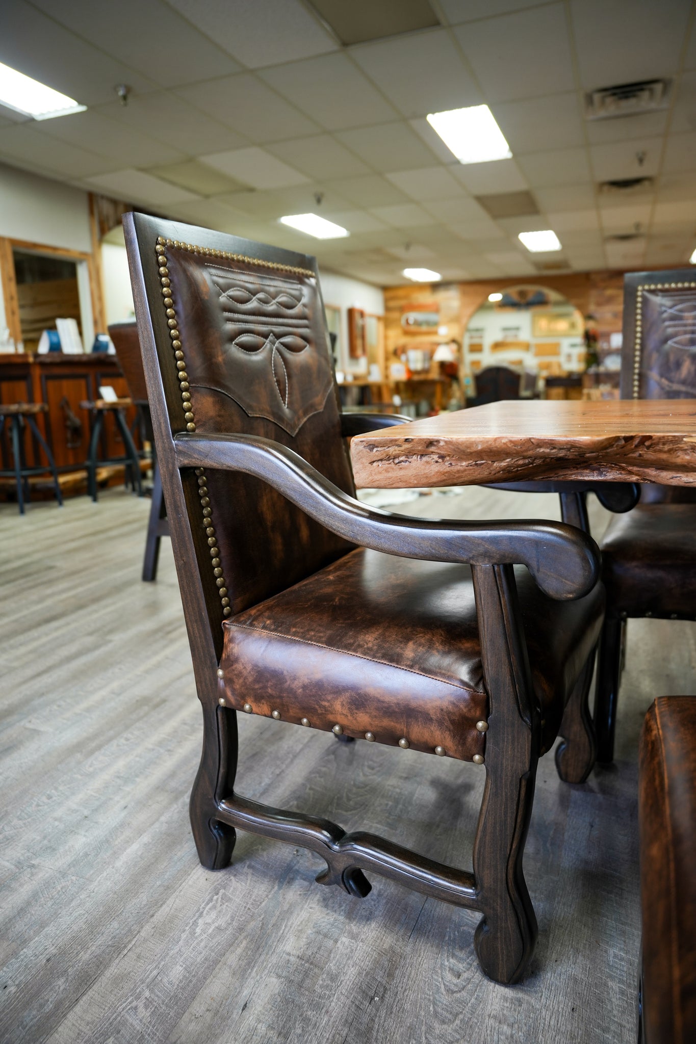 Tobacco Leather Dining Chairs