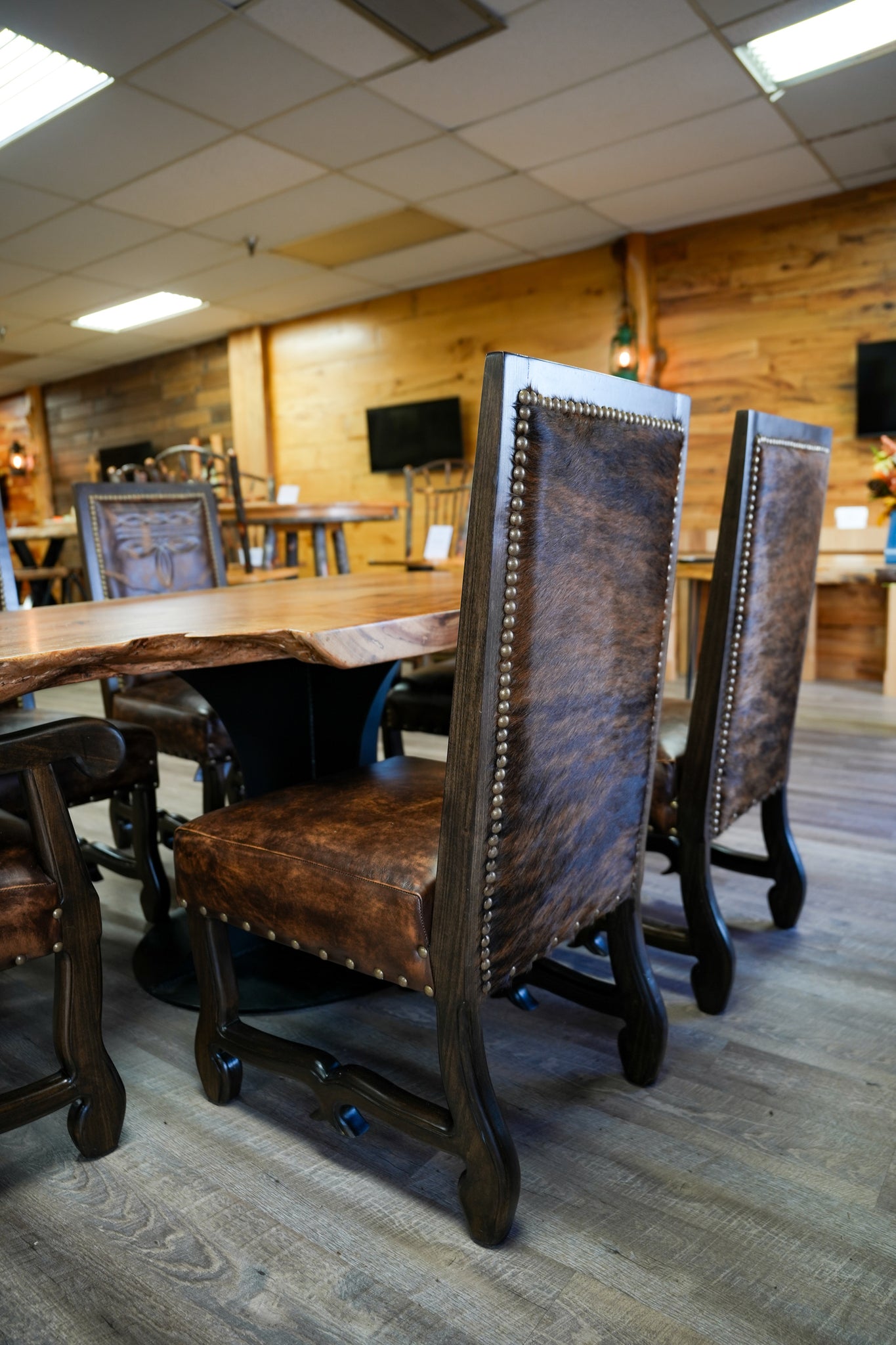 Tobacco Leather Dining Chairs