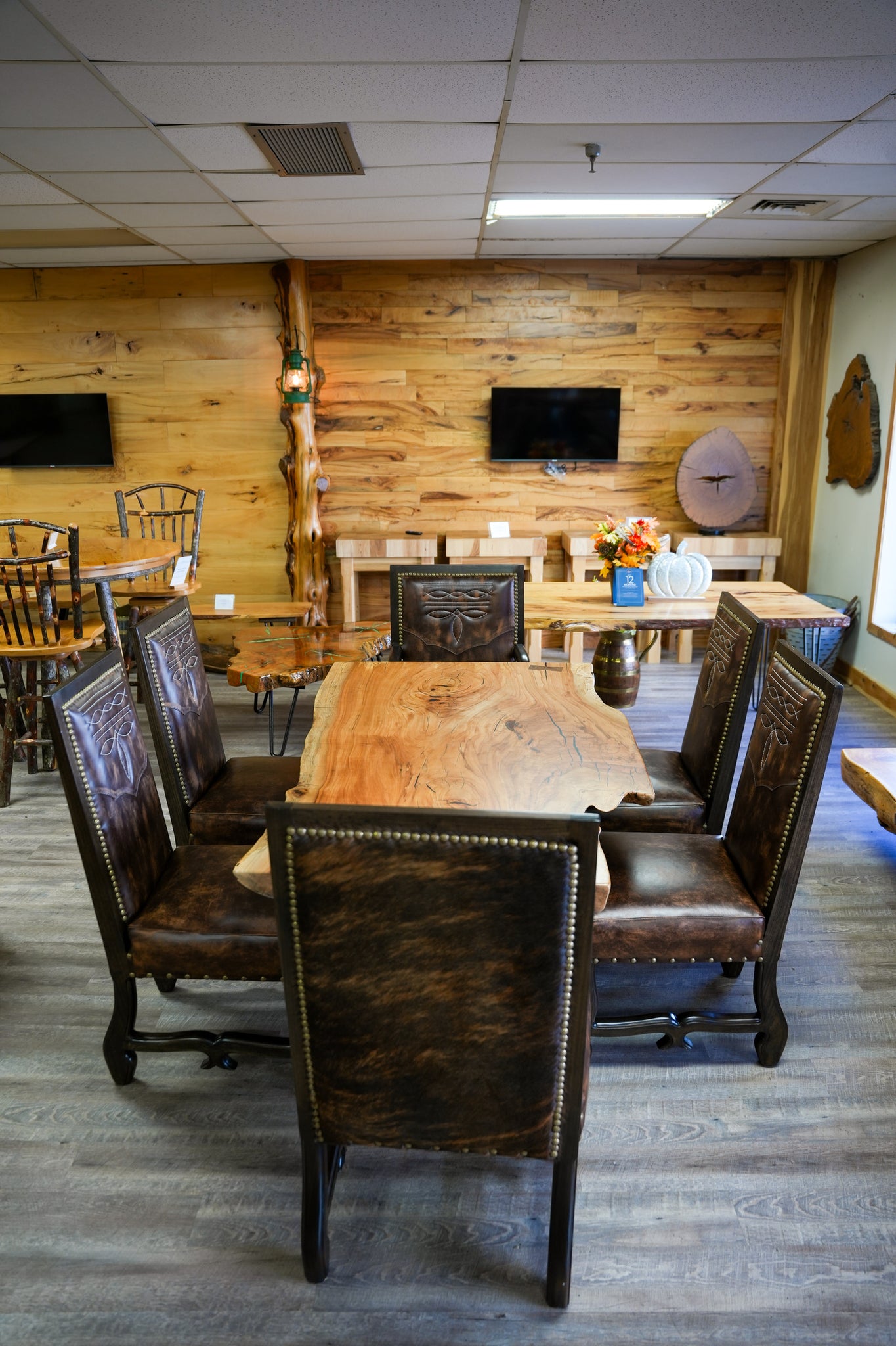 Tobacco Leather Dining Chairs
