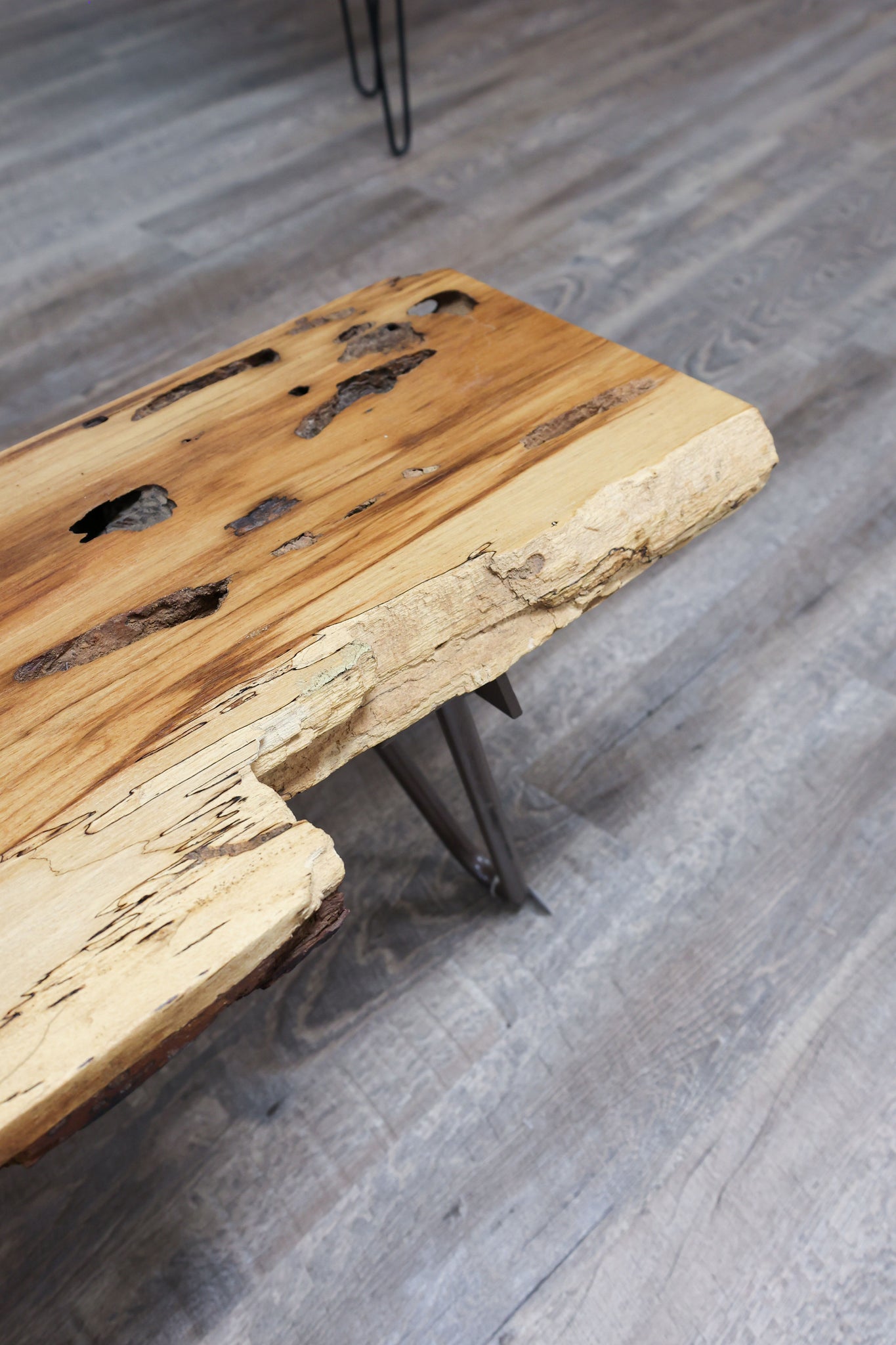 Pecan Holy Coffee Table with Copper Vein Hair Pin Legs - #6