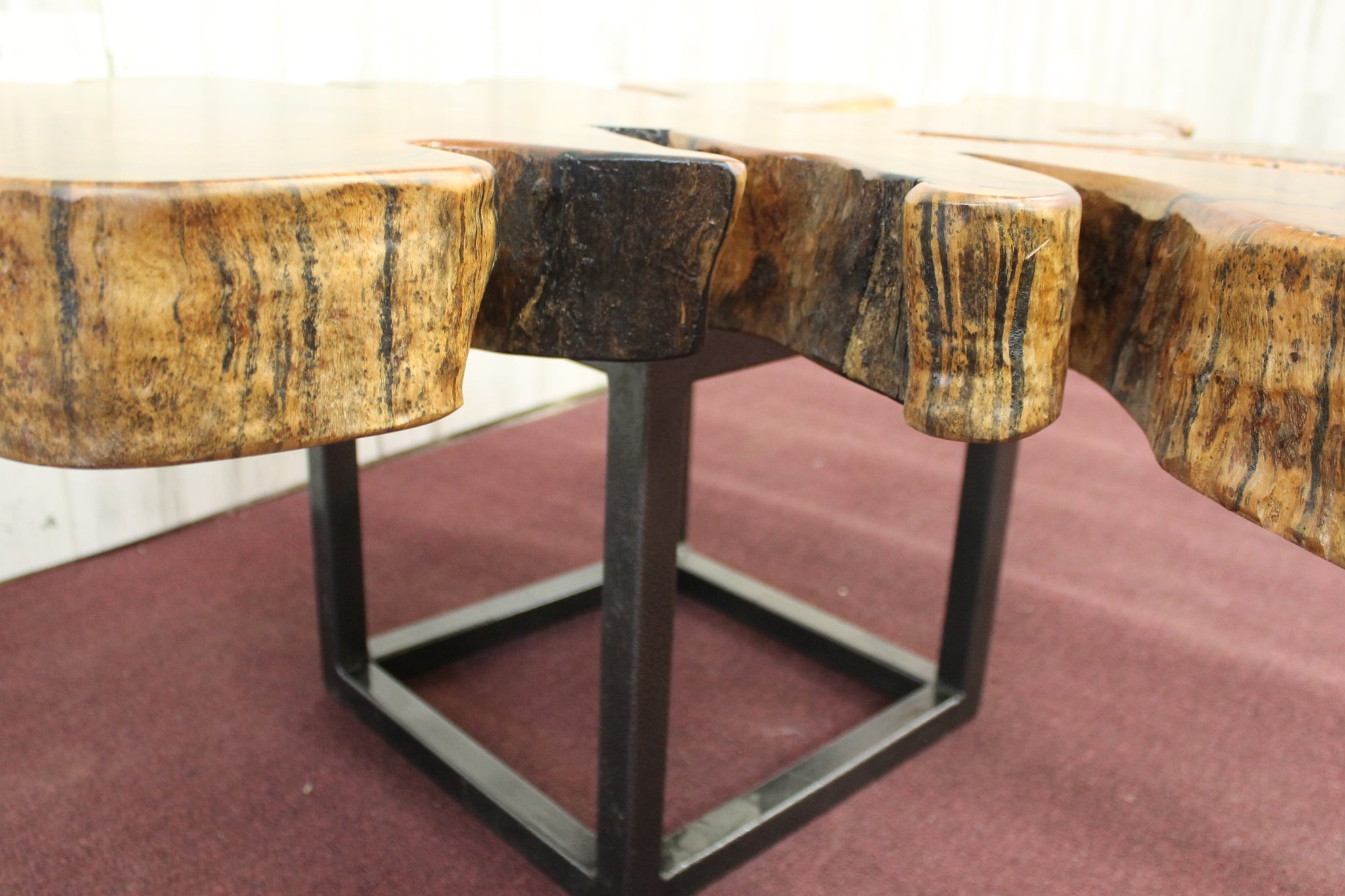 African Teak Coffee table with Square Tubing - #20