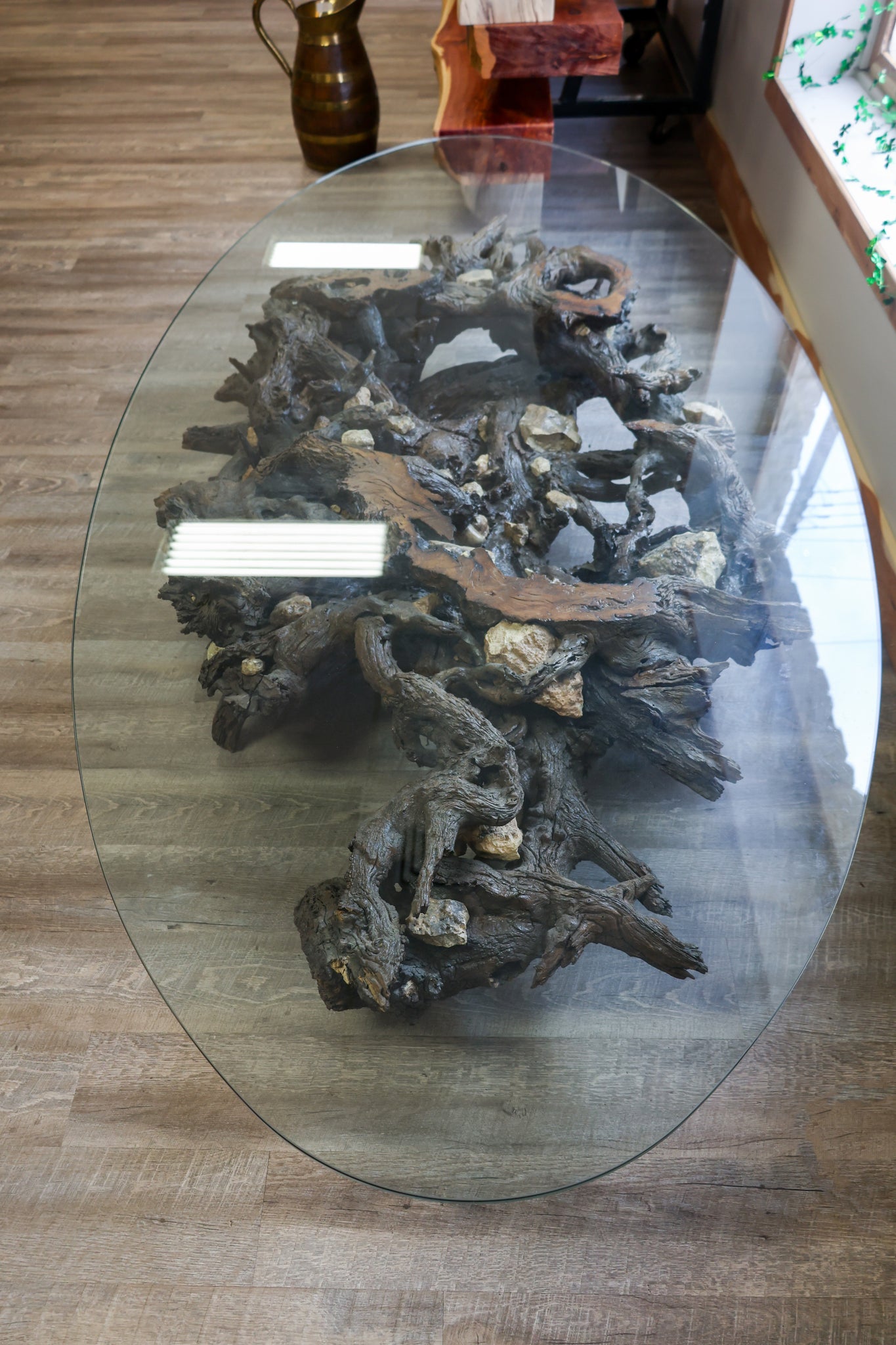 Oak Root Oval Coffee Table