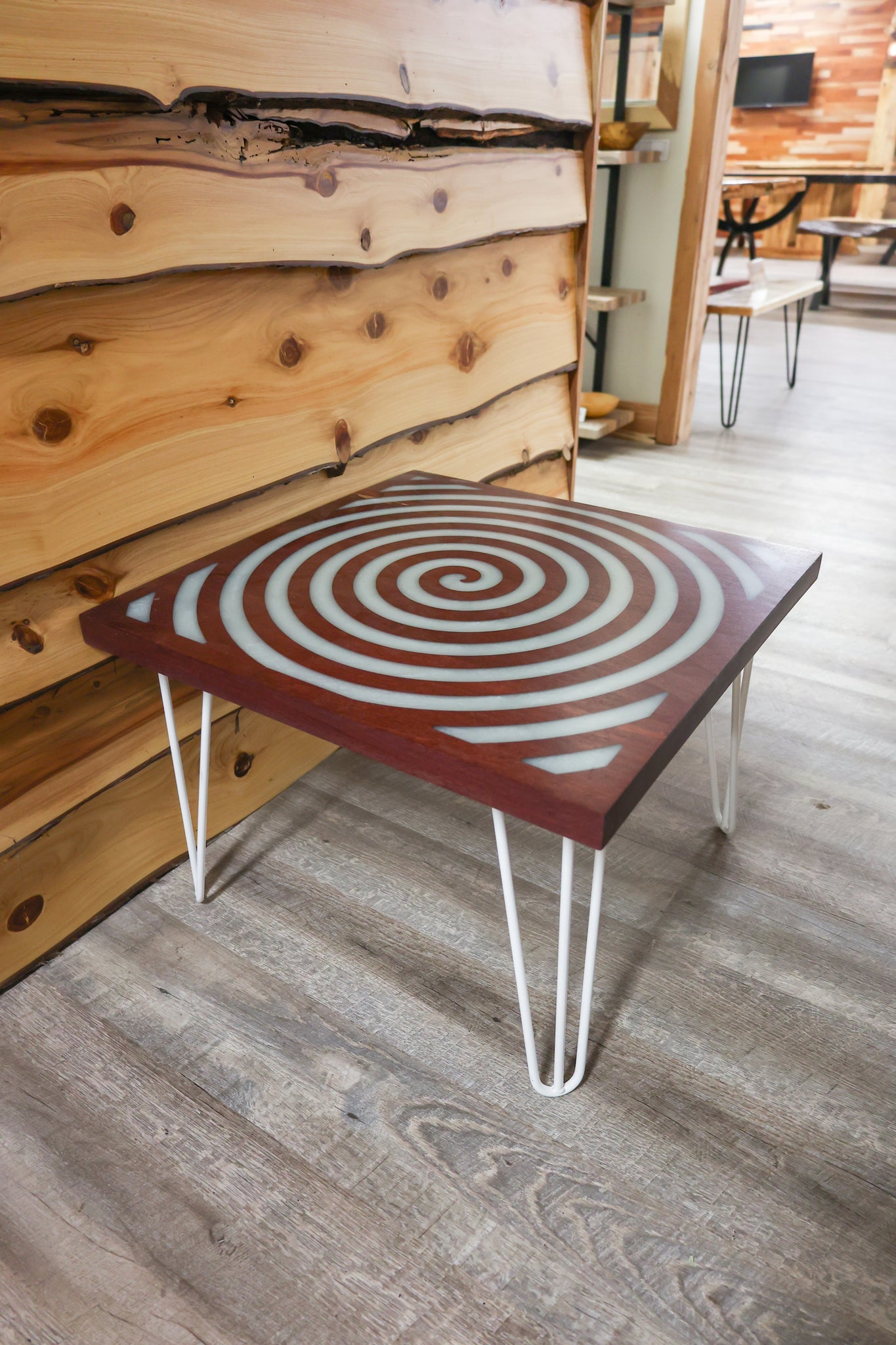 Spral Table Purple Heart Wood Spiral Table – Tin Roof Kitchen & Home