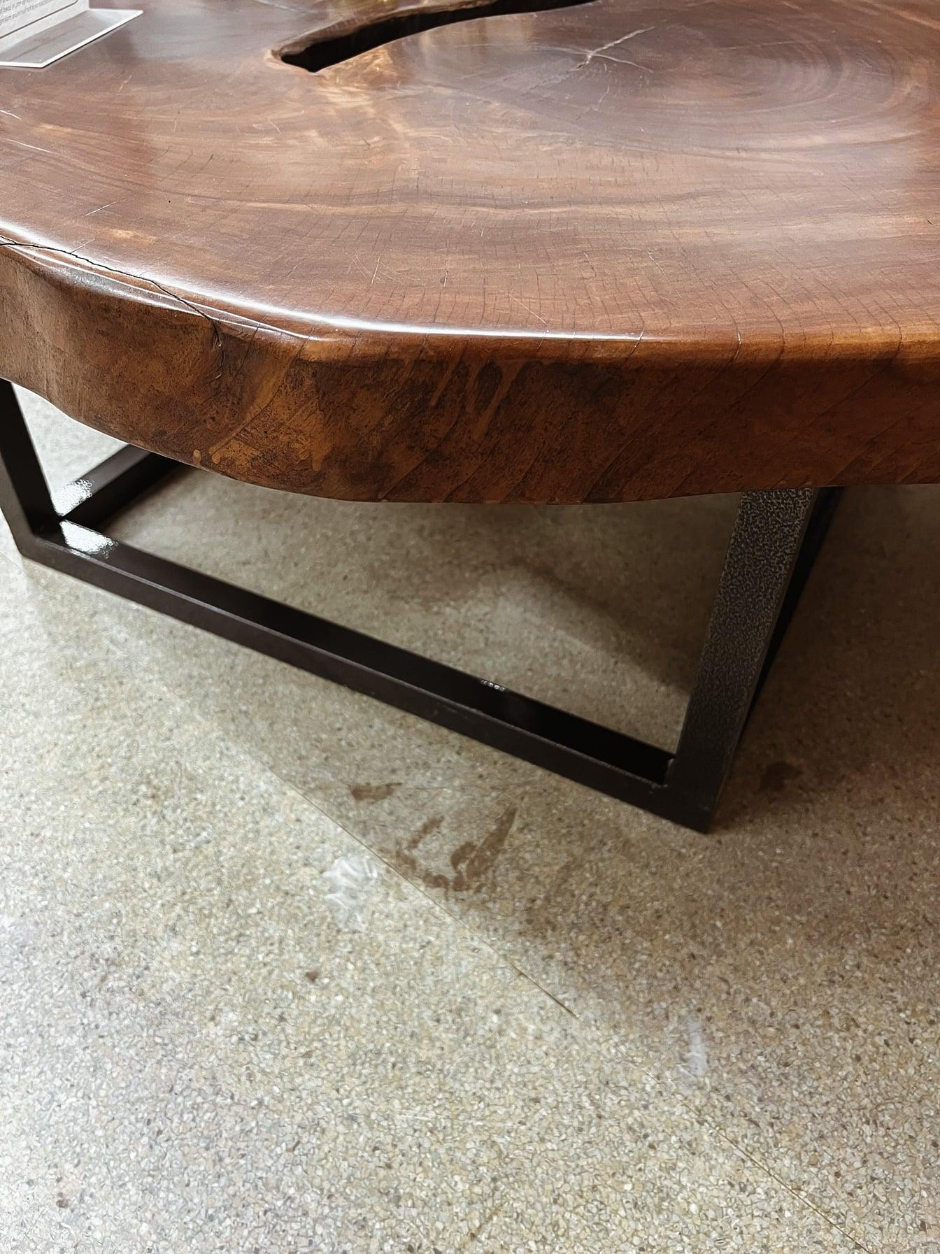 African Teak Coffee table with Square Tubing - Tin Roof Kitchen & Home