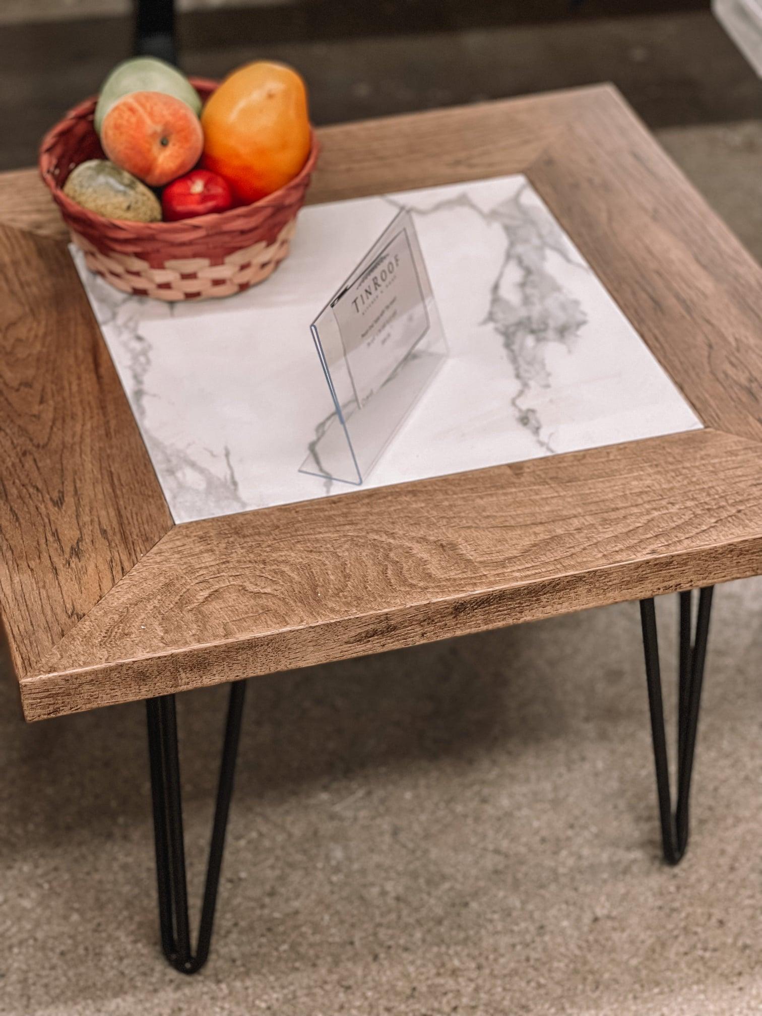 Pecan End Table with Tile Insert - Tin Roof Kitchen & Home