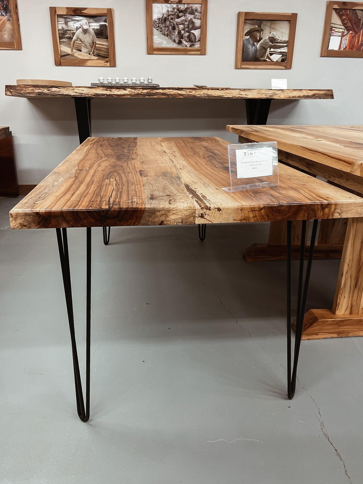Smooth Edge Pecan Table – Tin Roof Kitchen & Home